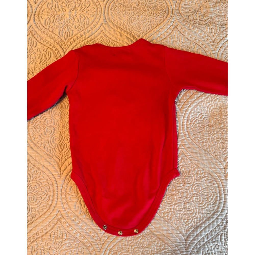Children’s place denim overalls with leopard cuffs Red bodysuit with leopard cat - Picture 13 of 13